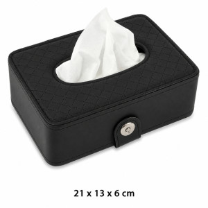 Tanned Rich Tissue Box Designed for Modern Living &amp; Home Comfort – Black (H-6cm x W-21cm x 13cm)