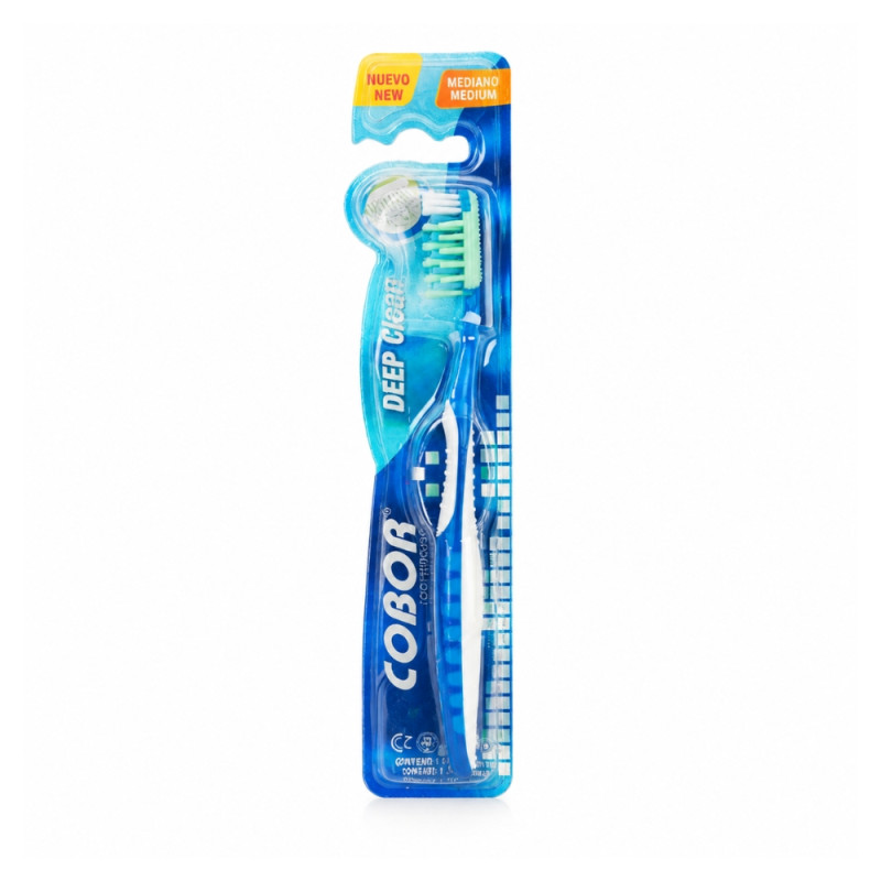 Deep Clean Manual Toothbrush with Medium Bristles – 20 cm – Dark Pink & White