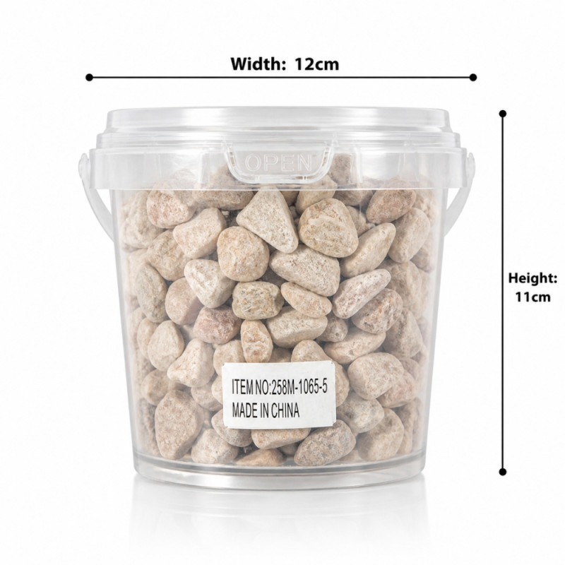 Professional Ivory Decorative River Pebbles – Landscaping Gravel & Succulent Pot Stones (12cm)