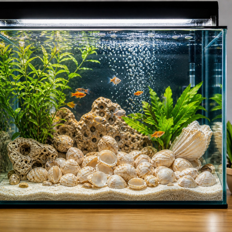 Professional Ivory Natural Seashell Beads – Multi-Purpose Aquarium & Decorative Set (20cm)