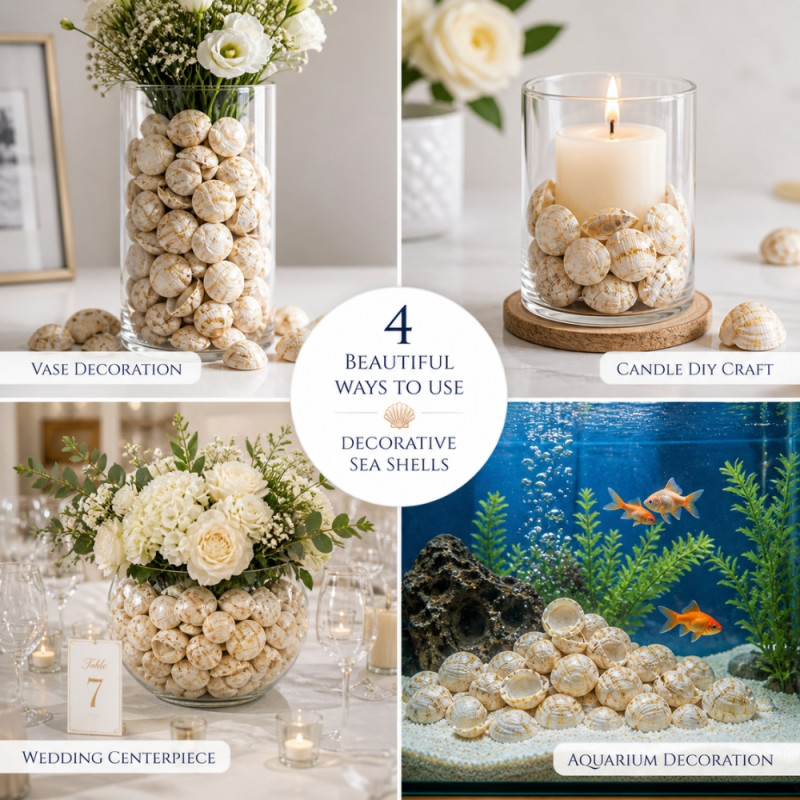 Professional Ivory Natural Seashell Beads – Multi-Purpose Aquarium & Decorative Set (20cm)