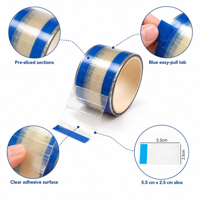 Premium Pre-Sliced Packing Tape - Blue (36mm X 50m)