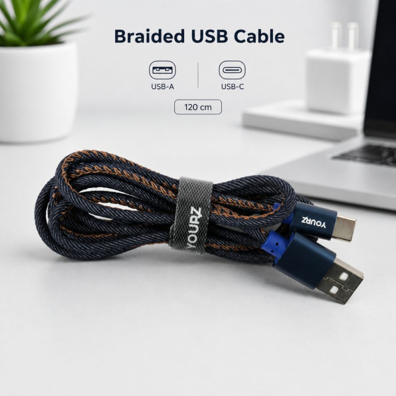 USB CABLE TYPE C Braided USB Charging Cable – Assorted