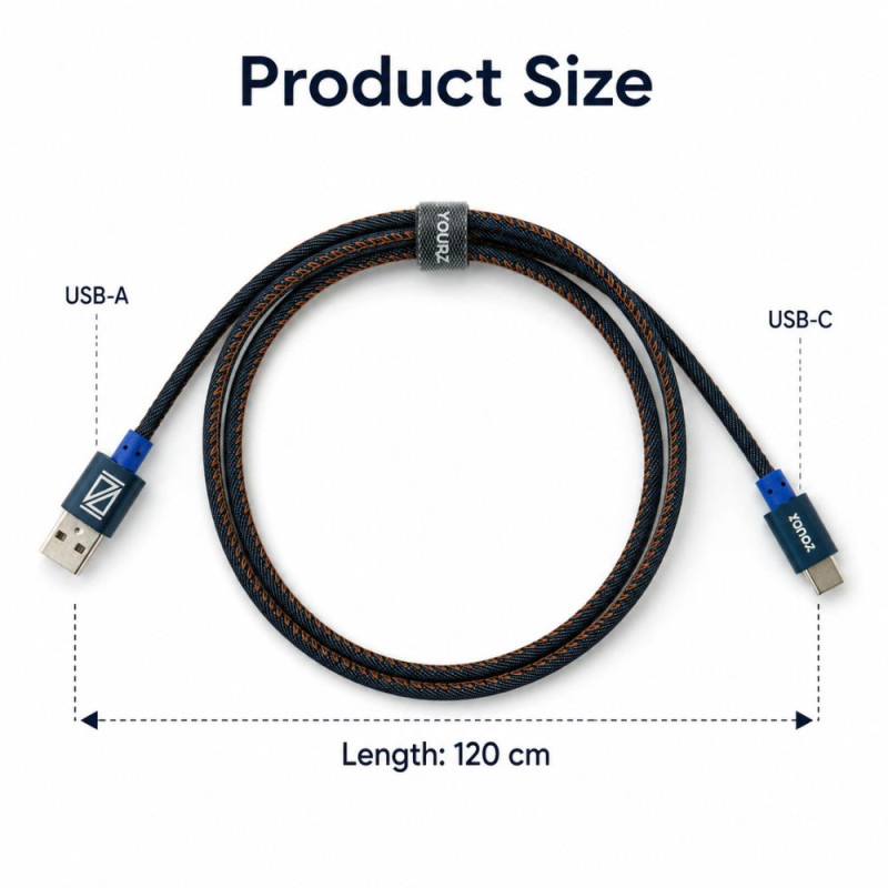 USB CABLE TYPE C Braided USB Charging Cable – Assorted