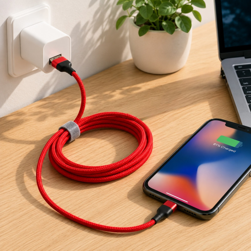 Lighting USB C Cable – Red (120cm)