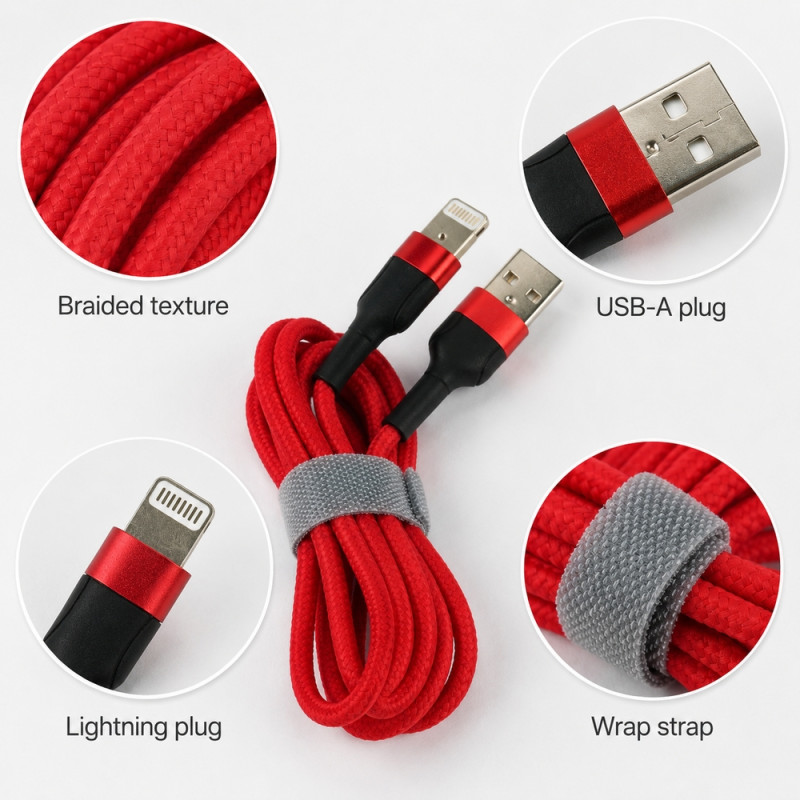 Lighting USB C Cable – Red (120cm)