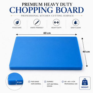 Premium Kitchen Cutting Board – Blue Food-Safe Surface (60×40×4 Cm)