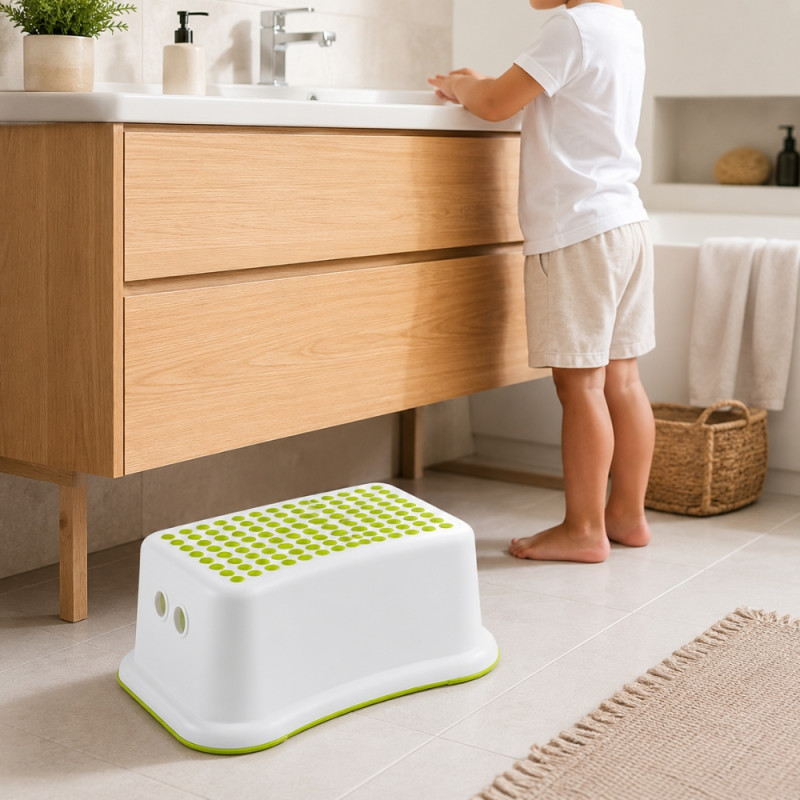 Modern Max Step Stool Designed for Home Organization &amp; Storage – White (H-13cm x W-37cm X L-25cm)