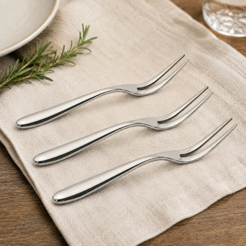 Fine Form Dinner Fork Designed for Everyday Cooking &amp; Kitchen Excellence – Silver (H-12.5cm)