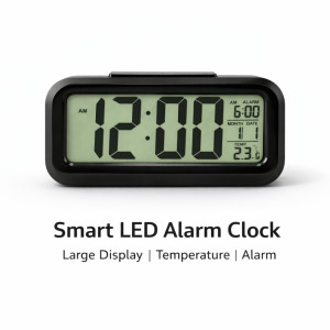Modern Digital Alarm Clock – Large LCD Display (14cm) Modern Digital Alarm Clock – Large LCD Display (14cm)