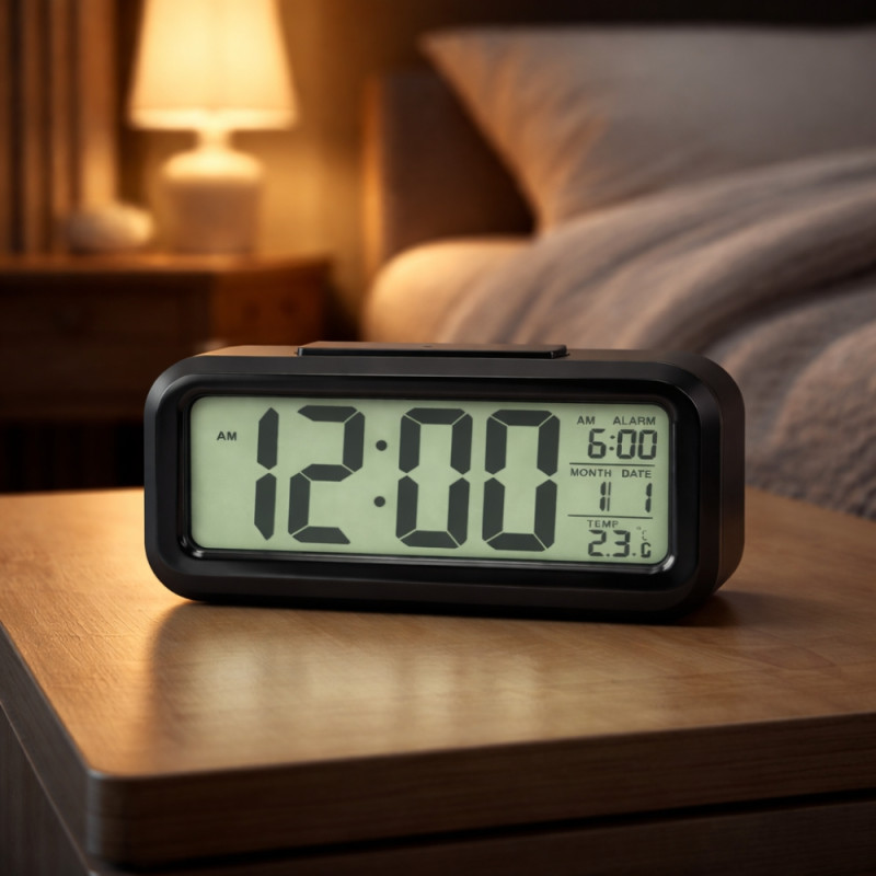 Modern Digital Alarm Clock – Large LCD Display (14cm)