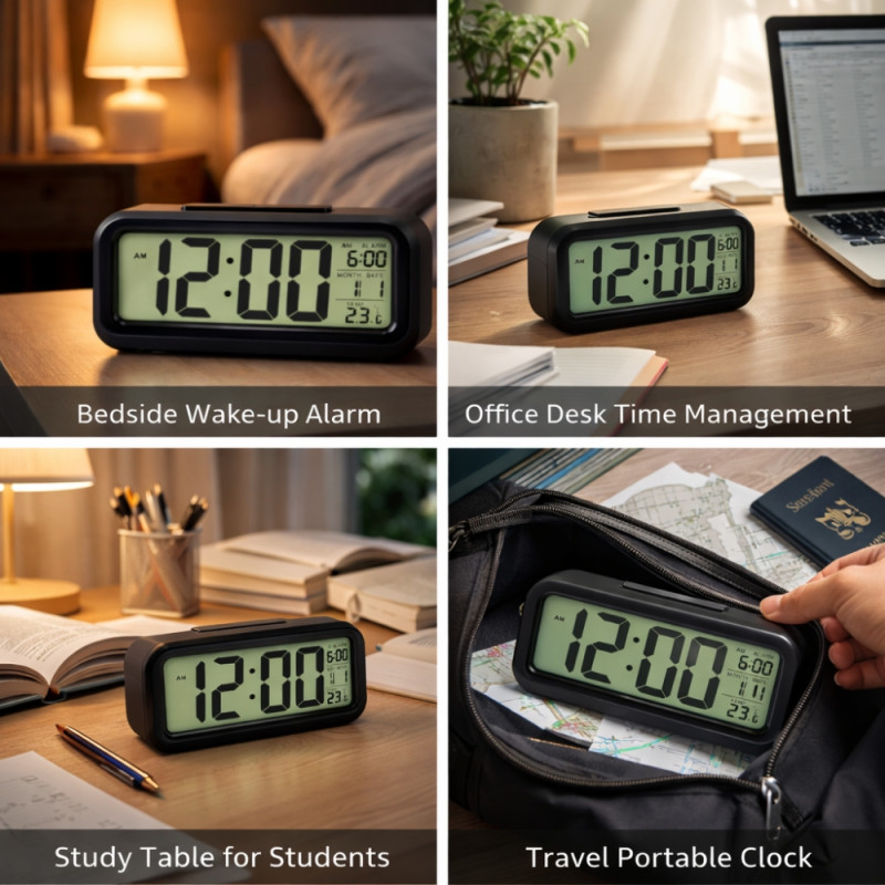 Modern Digital Alarm Clock – Large LCD Display (14cm)