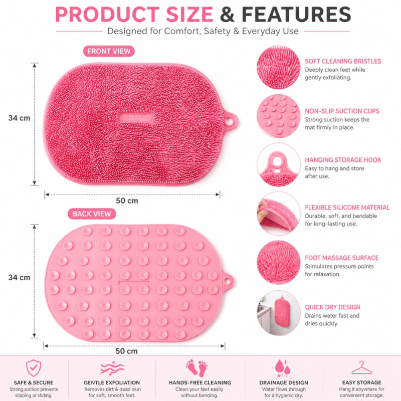 Premium SILICONE MAT – Pink Premium Quality (50x34cm)