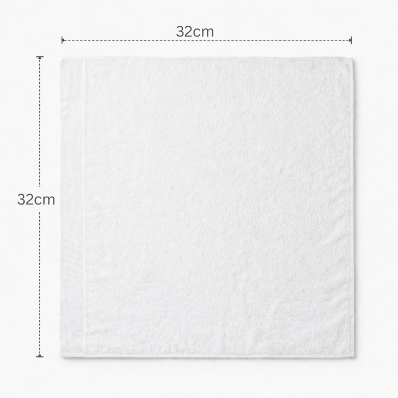 Luxury Square Mini Face Towel – Ultra-Soft Pure White (32x32cm)