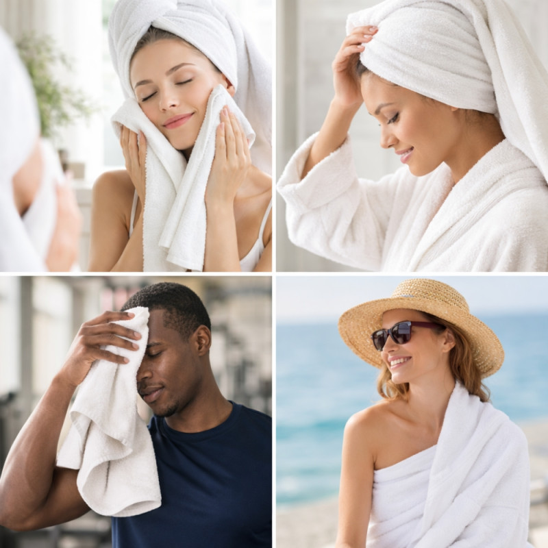 Luxury Pure White Bath Towel – Ultra-Soft Cotton Blend (90x52cm)