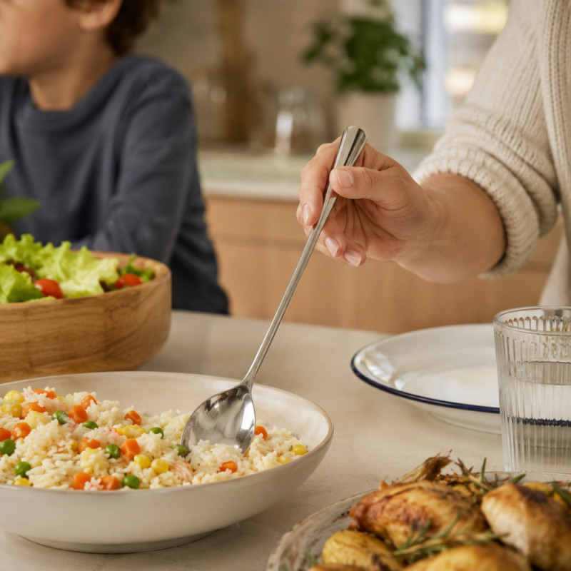 Signature Lock Cocktail Spoon Designed for Everyday Cooking &amp; Kitchen Excellence – Silver (H-28cm)
