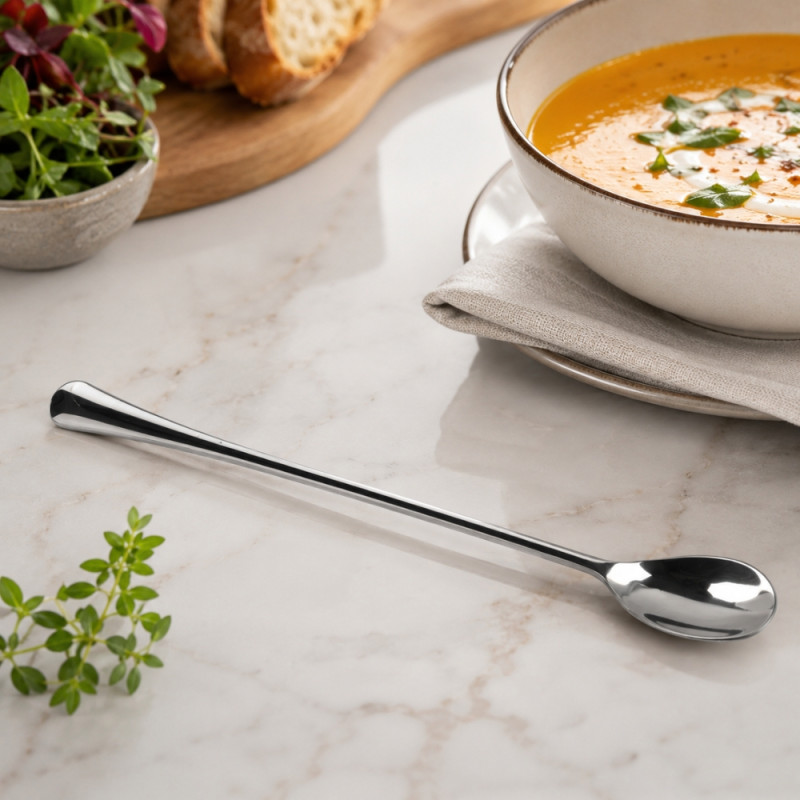 Signature Lock Cocktail Spoon Designed for Everyday Cooking &amp; Kitchen Excellence – Silver (H-28cm)