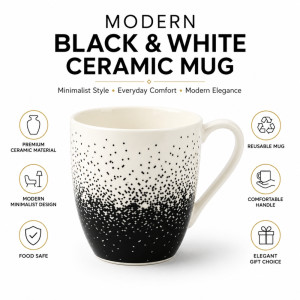 Elegant CERAMIC CUP – Ivory Premium Quality (10.5 x 8.5)