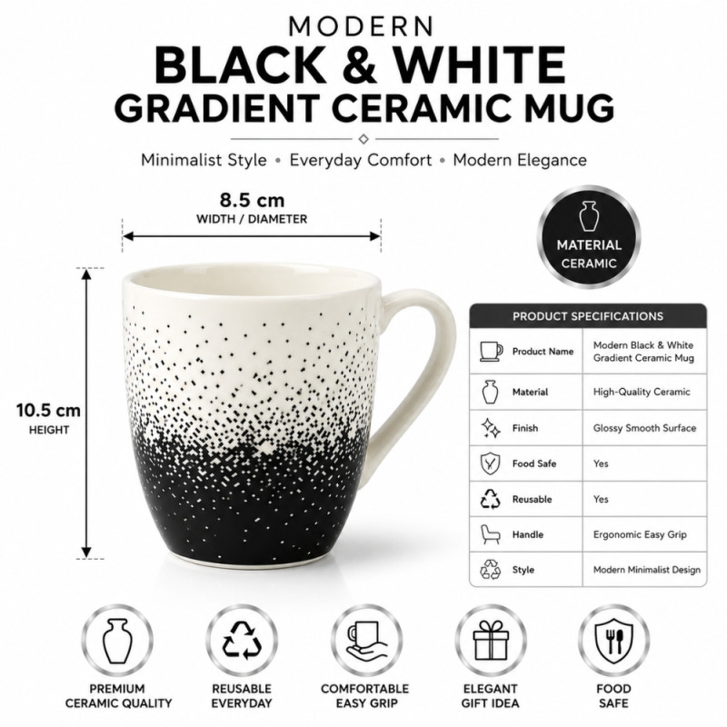 Elegant CERAMIC CUP – Ivory Premium Quality (10.5 x 8.5)