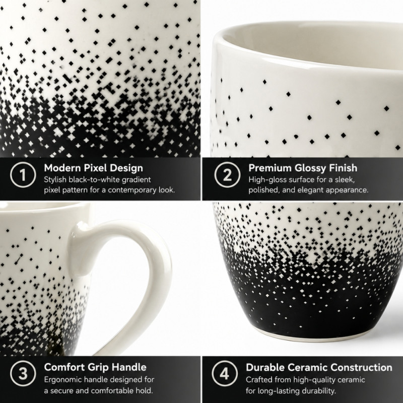 Elegant CERAMIC CUP – Ivory Premium Quality (10.5 x 8.5)