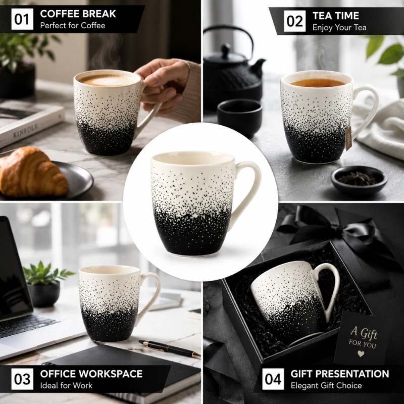 Elegant CERAMIC CUP – Ivory Premium Quality (10.5 x 8.5)
