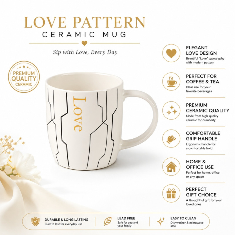 Classic CERAMIC CUP – White Premium Quality (9 x 9cm)
