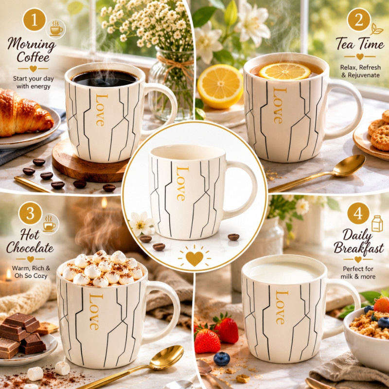 Classic CERAMIC CUP – White Premium Quality (9 x 9cm)
