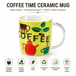 Stylish CERAMIC CUP – Yellow Premium Quality (9 x 9cm)