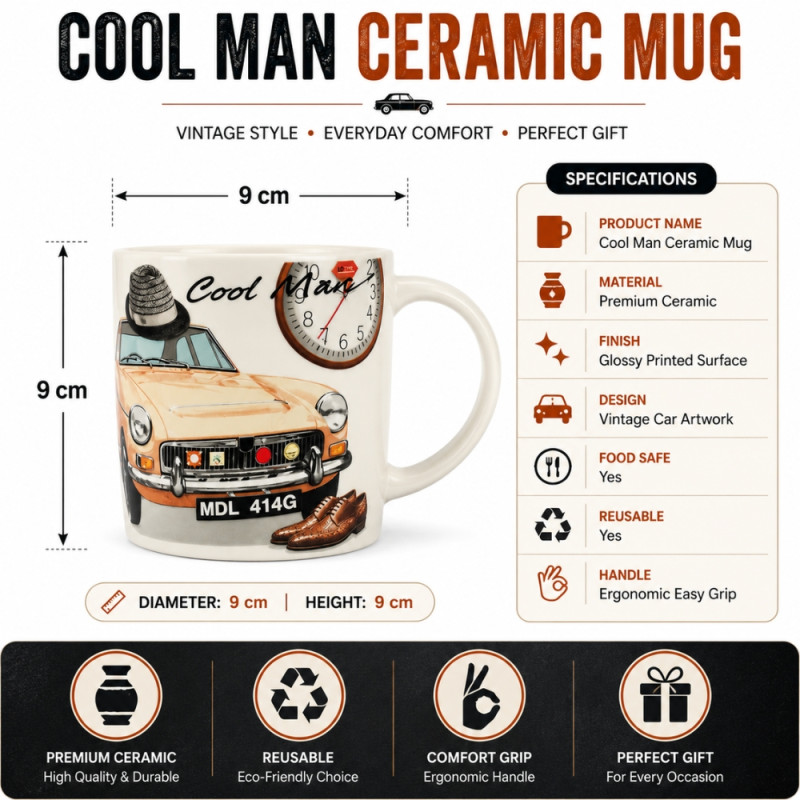 Premium CERAMIC CUP – Off White Premium Quality (9 x 9cm)