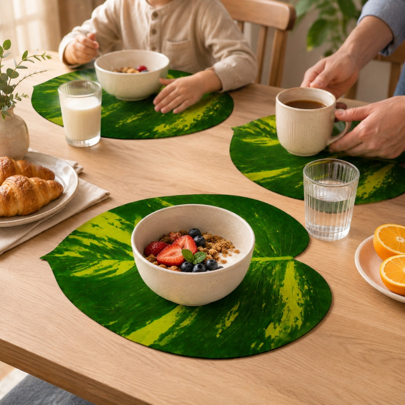 Radiant Level Table Mat Designed for Elegant Dining &amp; Entertaining – Green (H-38cm x W-50cm)