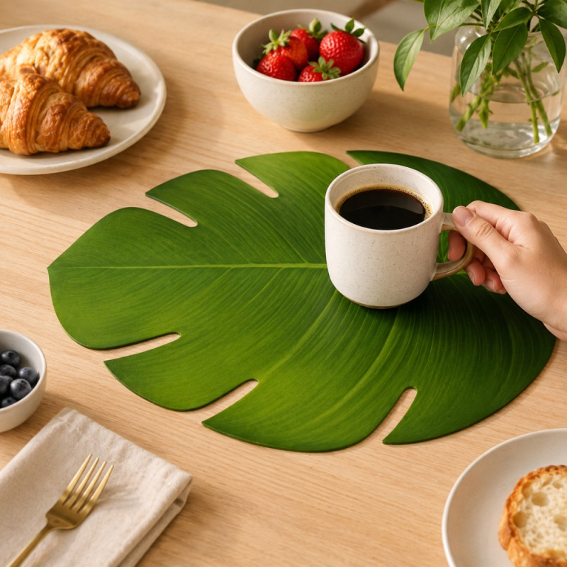 Elite Style Table Mat Designed for Elegant Dining &amp; Entertaining – Green (H-38cm x W-47cm)