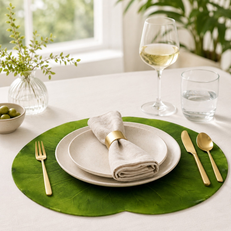 Premium Touch Table Mat Designed for Elegant Dining &amp; Entertaining – Green (H-37cm x W-40cm)