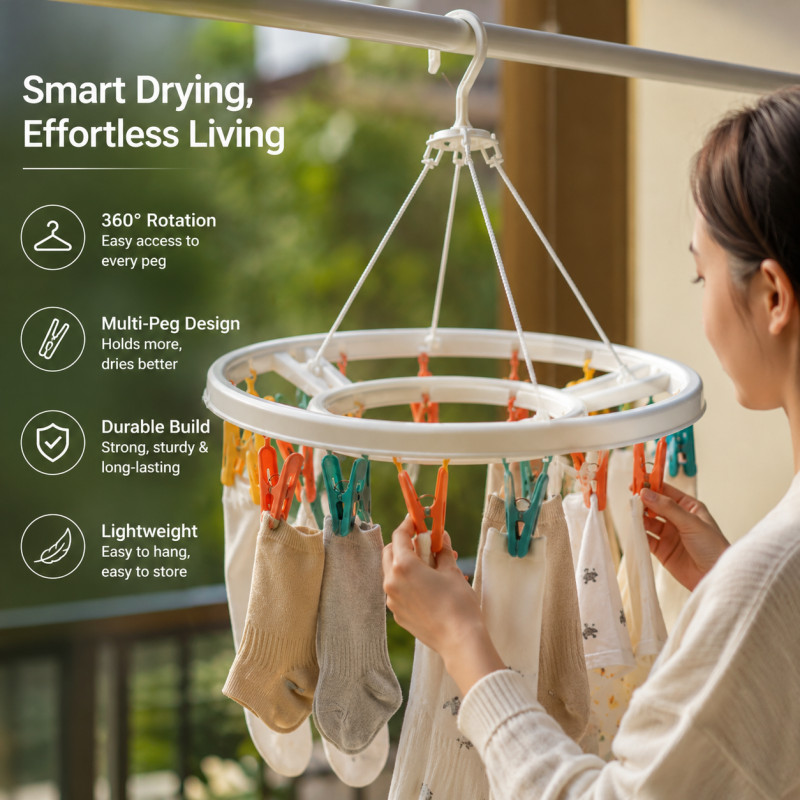 Fine Spark Clothes Drying Rack Designed for Effortless Laundry &amp; Garment Care – Multi Color (H-38, W-32 CM)