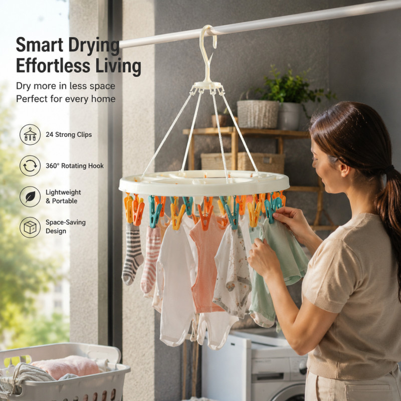 Fine Spark Clothes Drying Rack Designed for Effortless Laundry &amp; Garment Care – Multi Color (H-38, W-32 CM)