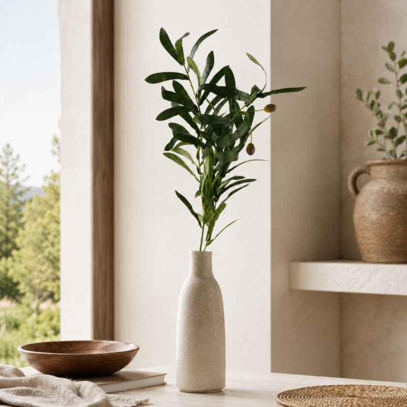 Expert Select Artificial Olive Branch Designed for Home Décor &amp; Event Styling – Green (H-90cm)