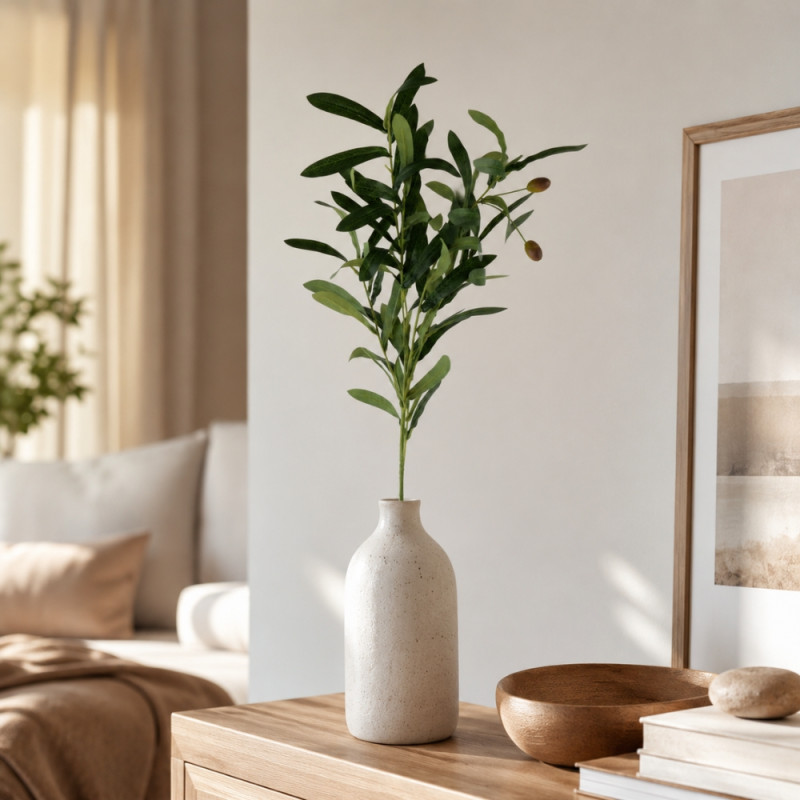 Expert Select Artificial Olive Branch Designed for Home Décor &amp; Event Styling – Green (H-90cm)