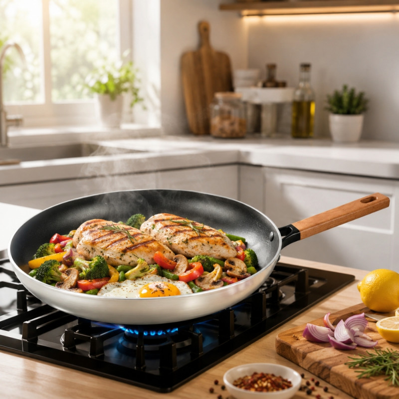 Premium Guard Frying Pan Designed for Everyday Cooking &amp; Kitchen Excellence – Black (W-54, DIA-32 CM)