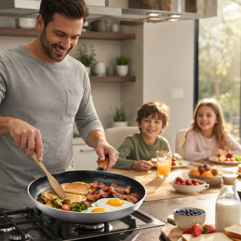 Premium Guard Frying Pan Designed for Everyday Cooking &amp; Kitchen Excellence – Black (W-54, DIA-32 CM)