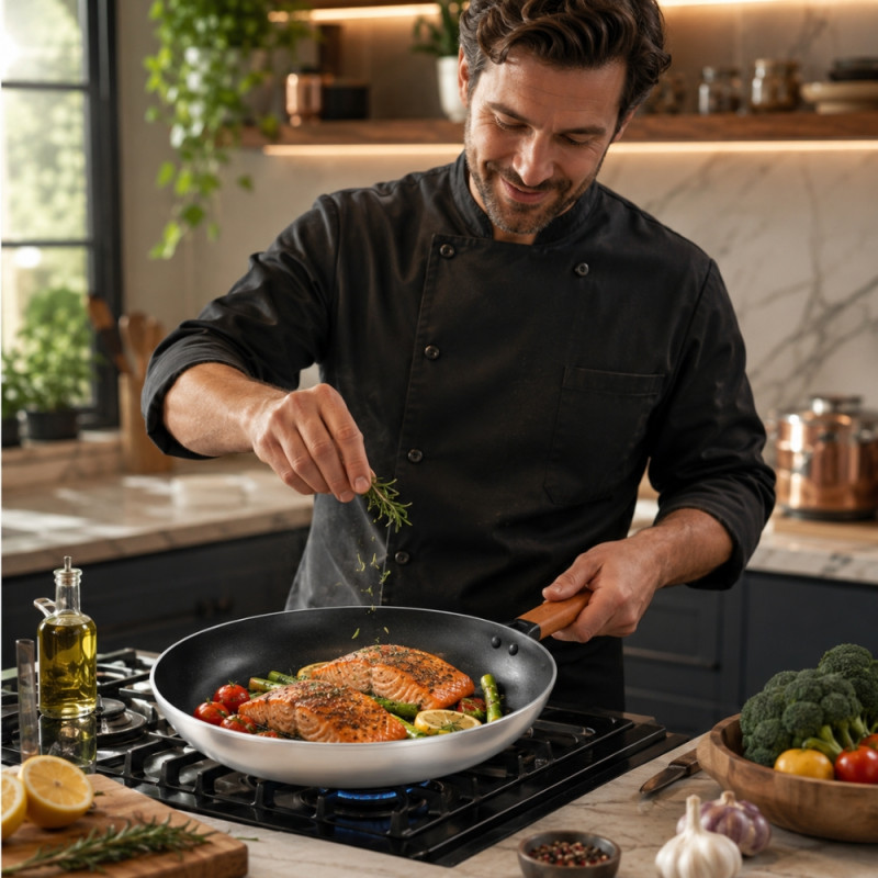 Premium Guard Frying Pan Designed for Everyday Cooking &amp; Kitchen Excellence – Black (W-54, DIA-32 CM)