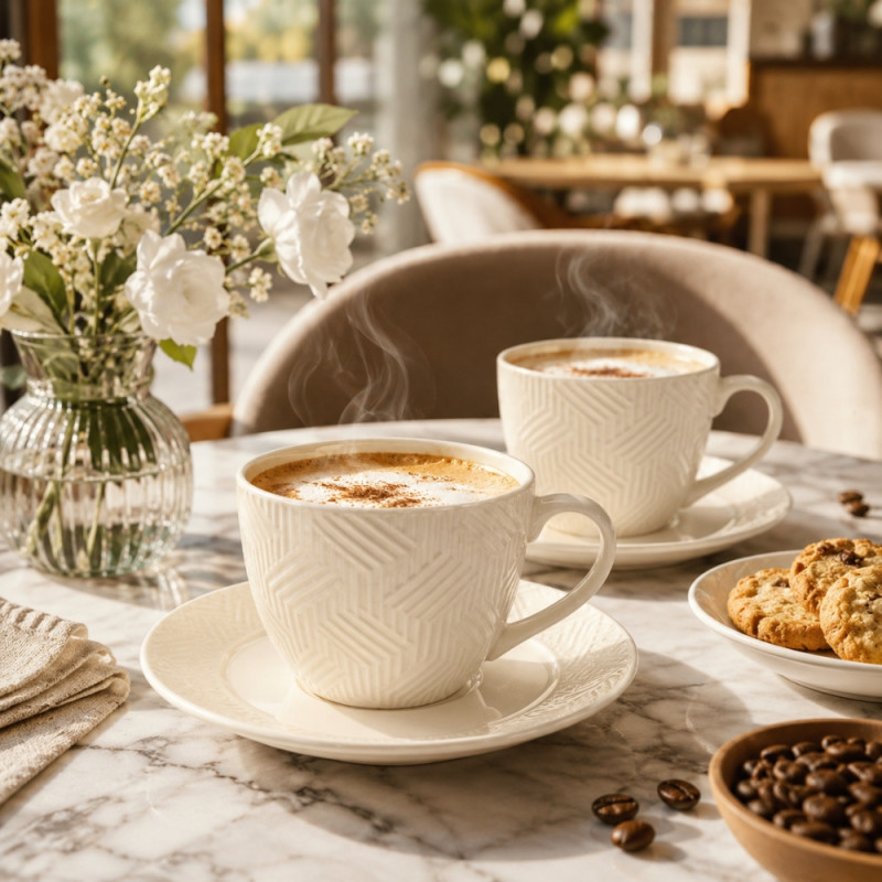 Elegant Ceramic Mug/Cup Set – Ivory Premium Finish (12pcs)