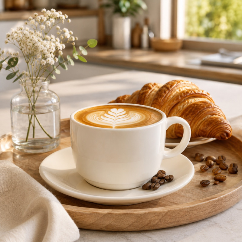 Preferred Design Ceramic Coffee Set Designed for Elegant Dining &amp; Entertaining – White (H-7, DIA-14 CM)