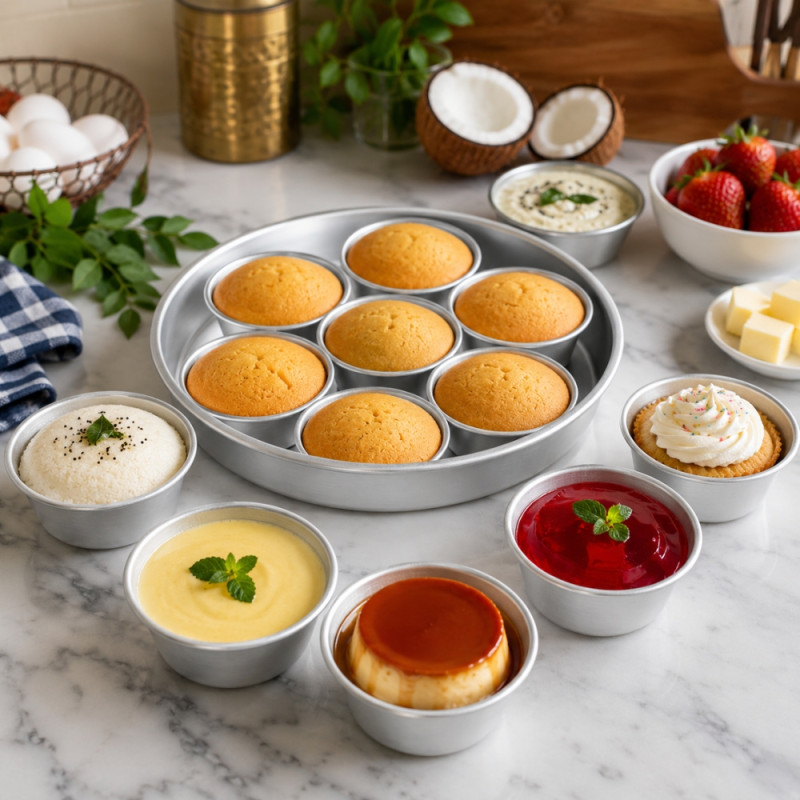 Premium Make Baking Mould Set Designed for Everyday Cooking &amp; Kitchen Excellence – Silver (H-4.5, W-31 CM)