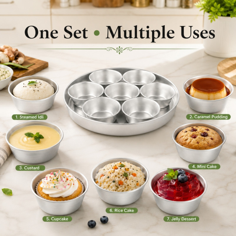 Premium Make Baking Mould Set Designed for Everyday Cooking &amp; Kitchen Excellence – Silver (H-4.5, W-31 CM)