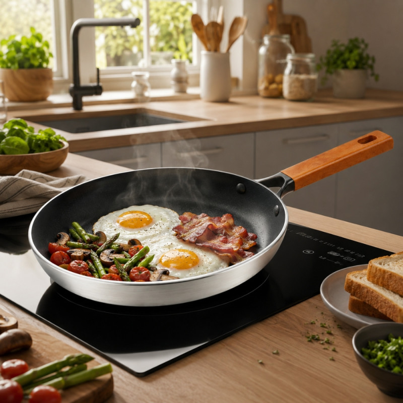 Chic Form Frying Pan Designed for Everyday Cooking & Kitchen Excellence – Black (L-52, DIA-30 CM)