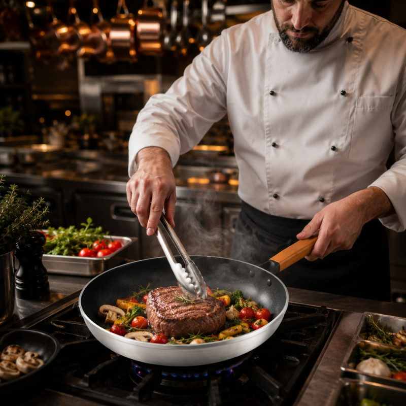 Chic Form Frying Pan Designed for Everyday Cooking & Kitchen Excellence – Black (L-52, DIA-30 CM)