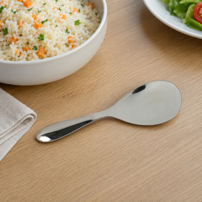 Light Ease Spoon Designed for Everyday Cooking &amp; Kitchen Excellence – Silver (H-20cm x W-7cm)