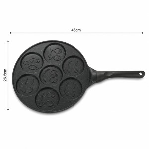 Ultra Gleam Breakfast Frying Pan Designed for Everyday Cooking &amp; Kitchen Excellence – Black (H-26.5, W-46 CM)