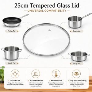 Ideal Select Frying Pan Designed for Everyday Cooking &amp; Kitchen Excellence – Stainless Steel (DIA-25 CM)