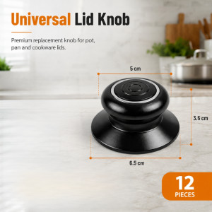 Radiant Select Pot Lid Knob Designed for Everyday Cooking &amp; Kitchen Excellence – Black (DIA-6.5, T-3.5 CM)