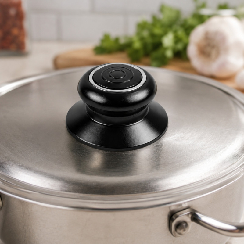Radiant Select Pot Lid Knob Designed for Everyday Cooking &amp; Kitchen Excellence – Black (DIA-6.5, T-3.5 CM)